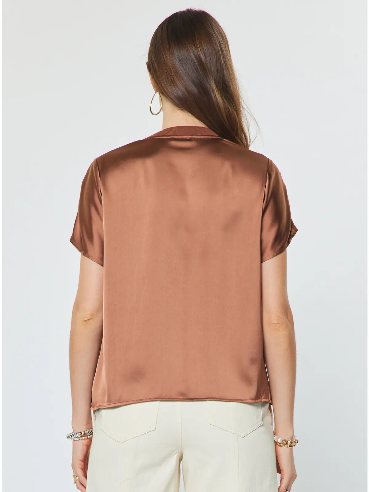 Short Sleeve Satin T-Shirt Current Air