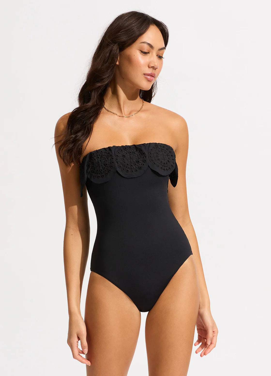 Lulu Bandeau One Piece with Flounce