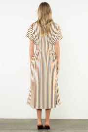 STRIPED BUTTON UP MAXI DRESS Shop Expeditions