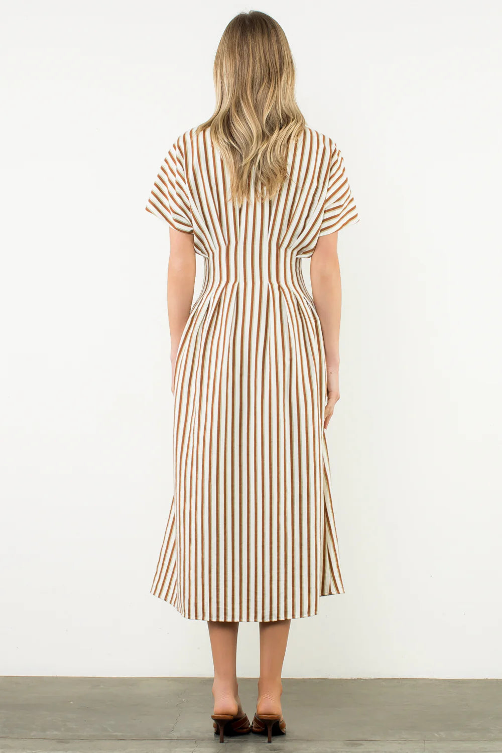 STRIPED BUTTON UP MAXI DRESS Shop Expeditions