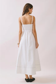 Contrast Stitch Throughout Fitted Bodice Dress TCEC