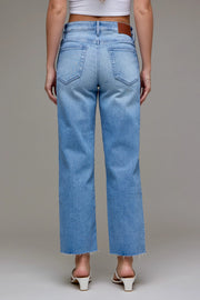 Ella Mid Rise Stretch Cropped Classic Straight Hidden Jeans