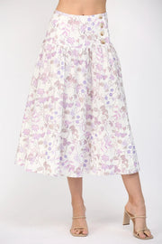 MIDI WRAP SKIRT W/YOKE LINE AND BUTTONS Fate