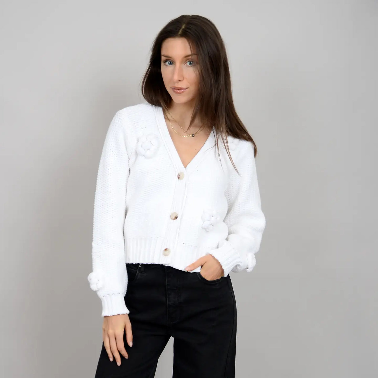 Lysandra Long Sleeve V-Neck Cardigan