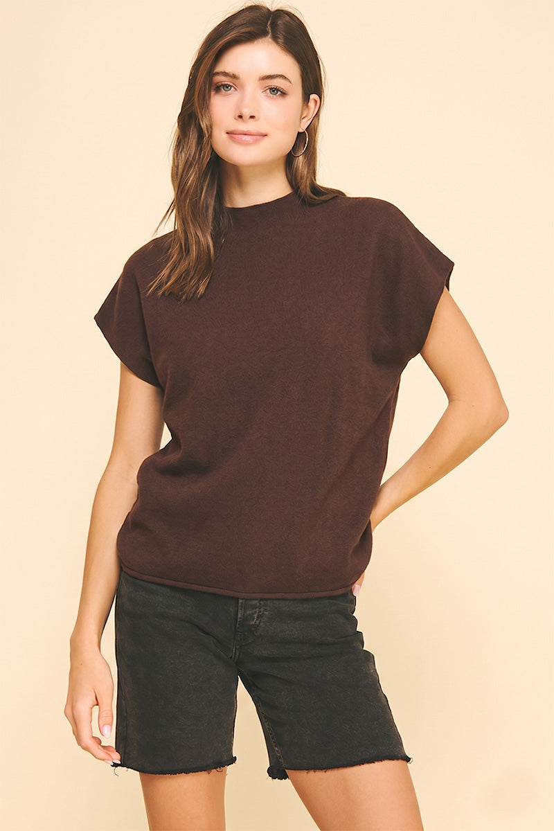 Sweater Vest with Shirring Detail Pinch