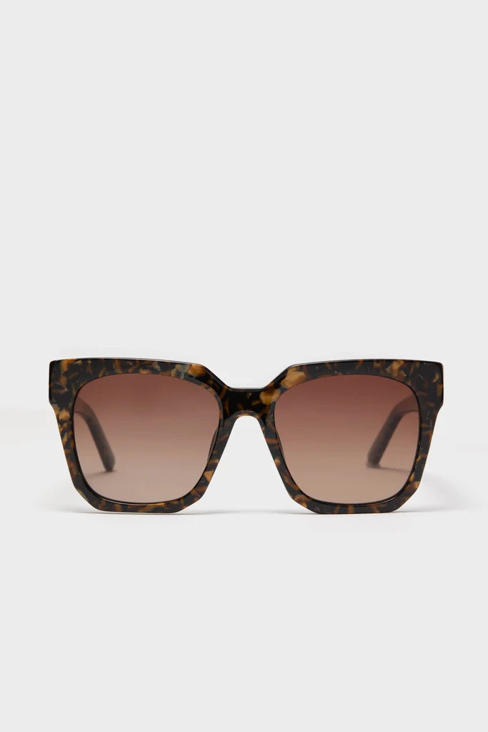 Ariana Square Sunglasses in Glitter Tortoise Brown | Diff Eyewear Diff Eyewear