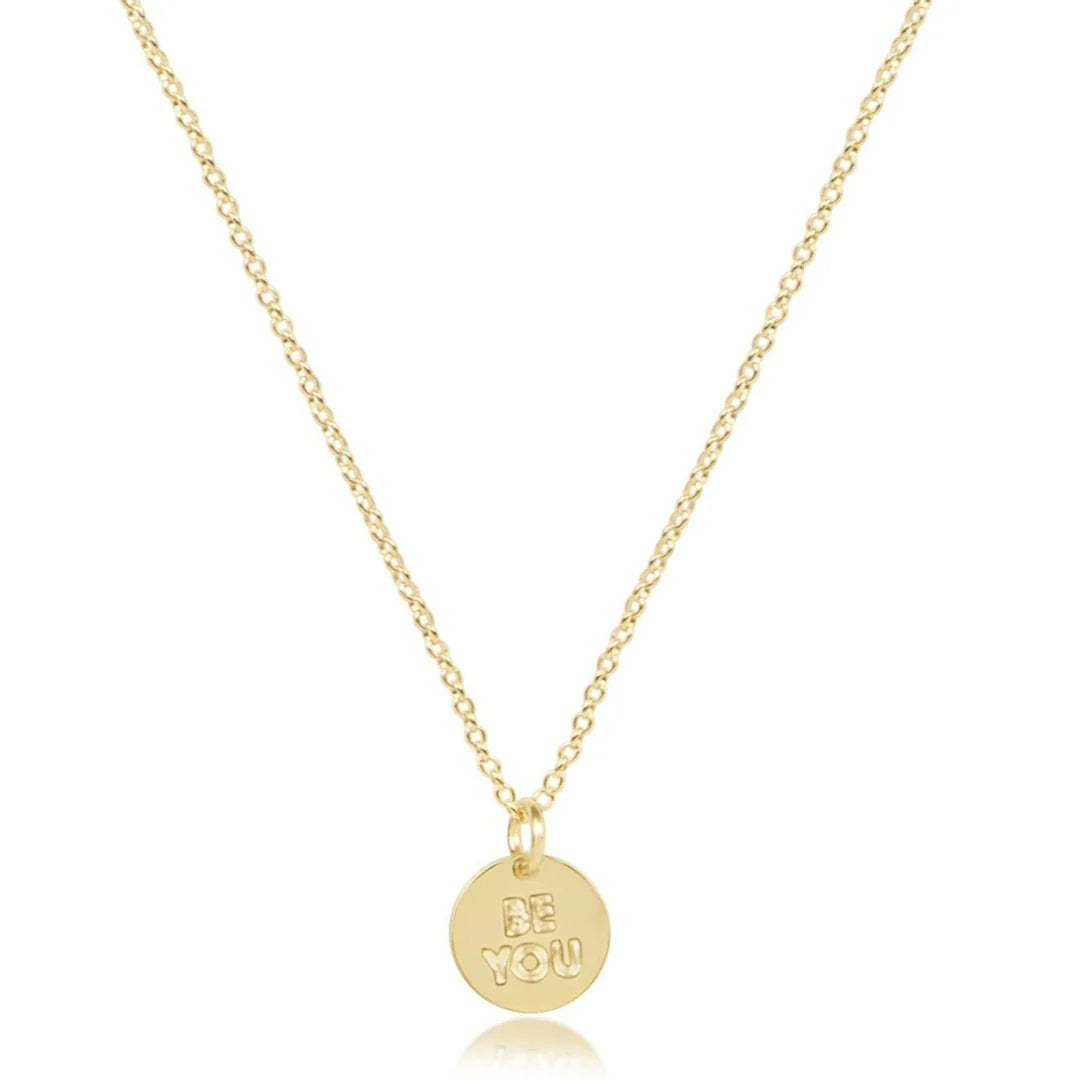eGirl 14" Necklace Gold - Be You Small Gold Disc | enewton