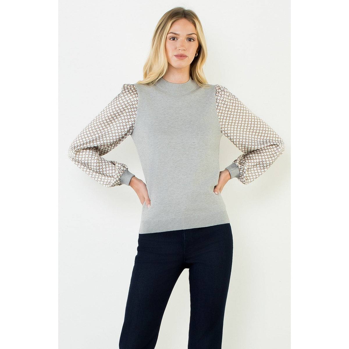 Silk Floral Flowy Sleeve Top THML
