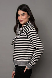 Neela Long Sleeve Striped Sweater with Scarf RD Style