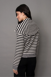 Neela Long Sleeve Striped Sweater with Scarf RD Style