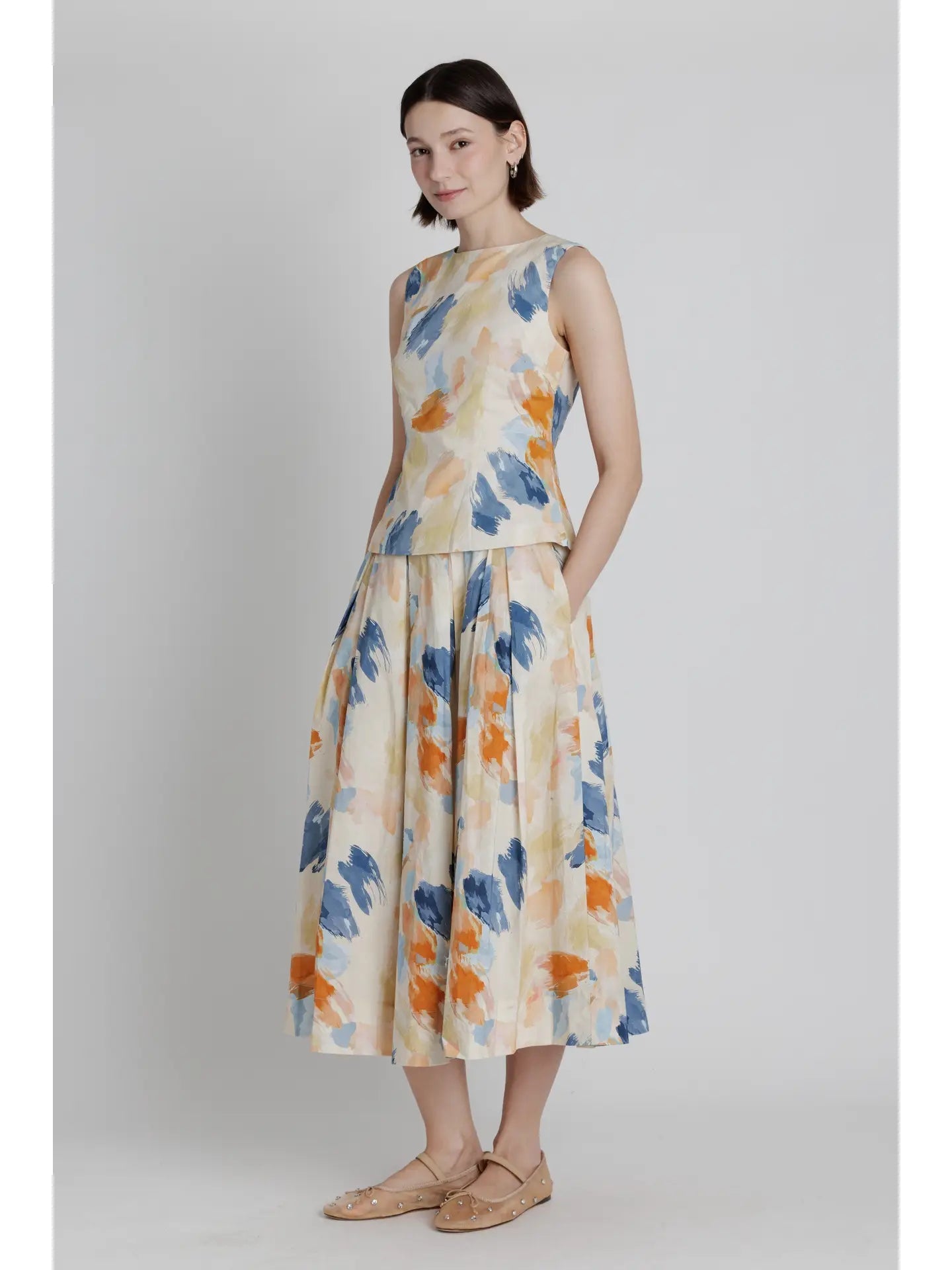Watercolor Print Top Aureum