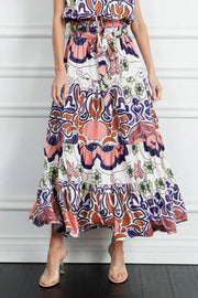 Kariah Engineer Printed Tiered Skirt Ciebon