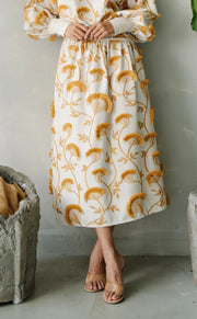 Wanda 3D Embroidered Midi Skirt Ciebon