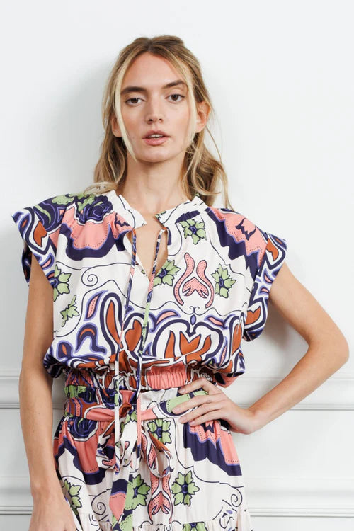 Aliana Engineer Printed Top Ciebon