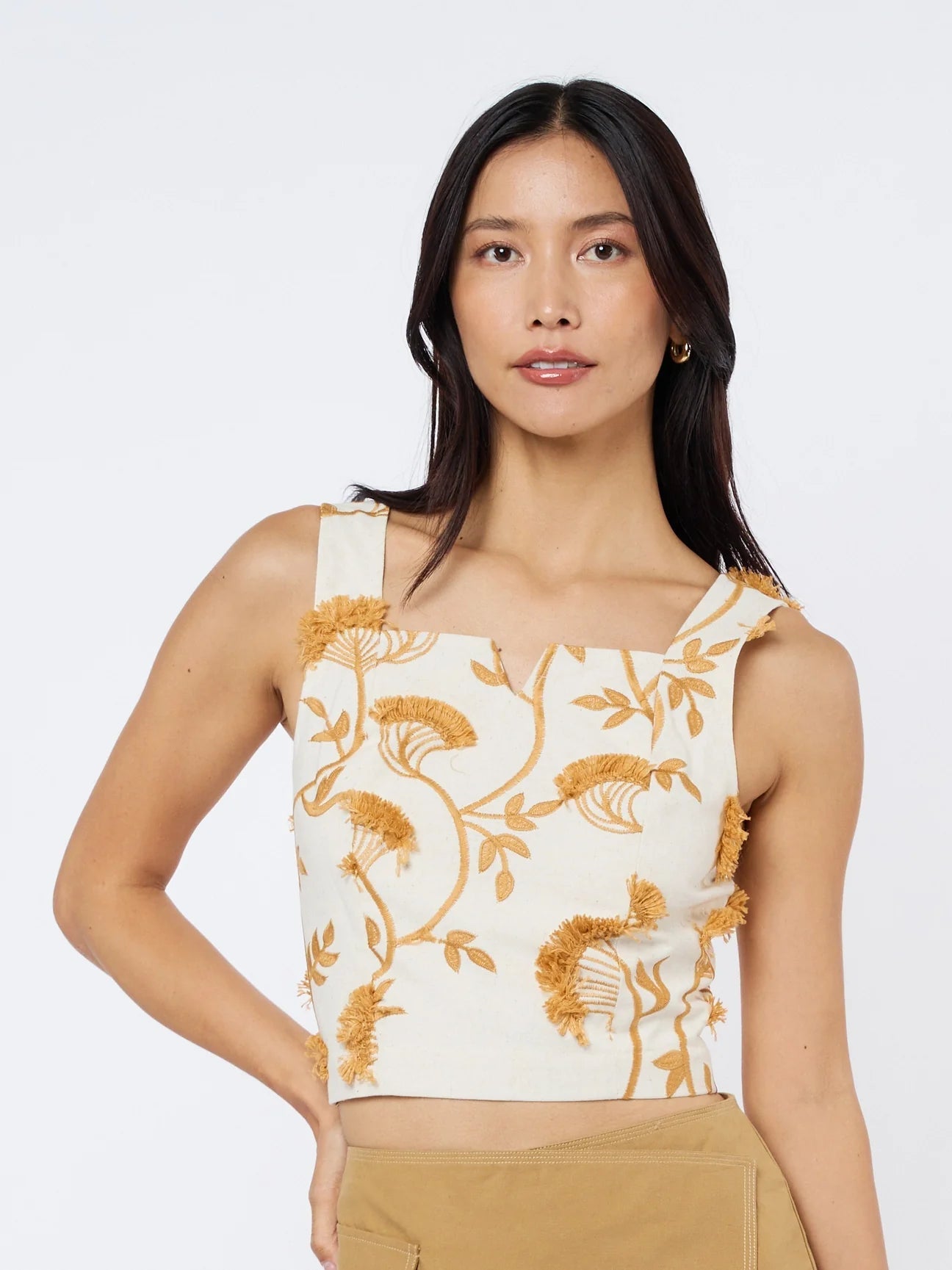 Inah 3D Embroidered Bustier Top Ciebon