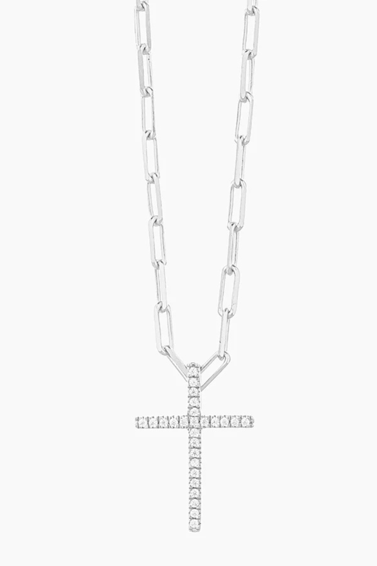 Faith Cross Pendant Necklace in Silver Ella Stein