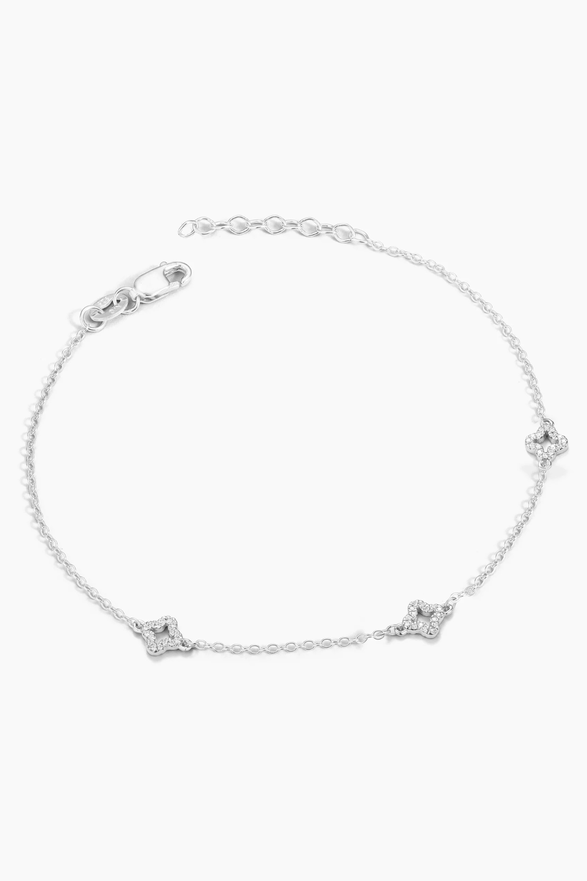 Diamond Station Chain Bracelet in Silver Ella Stein