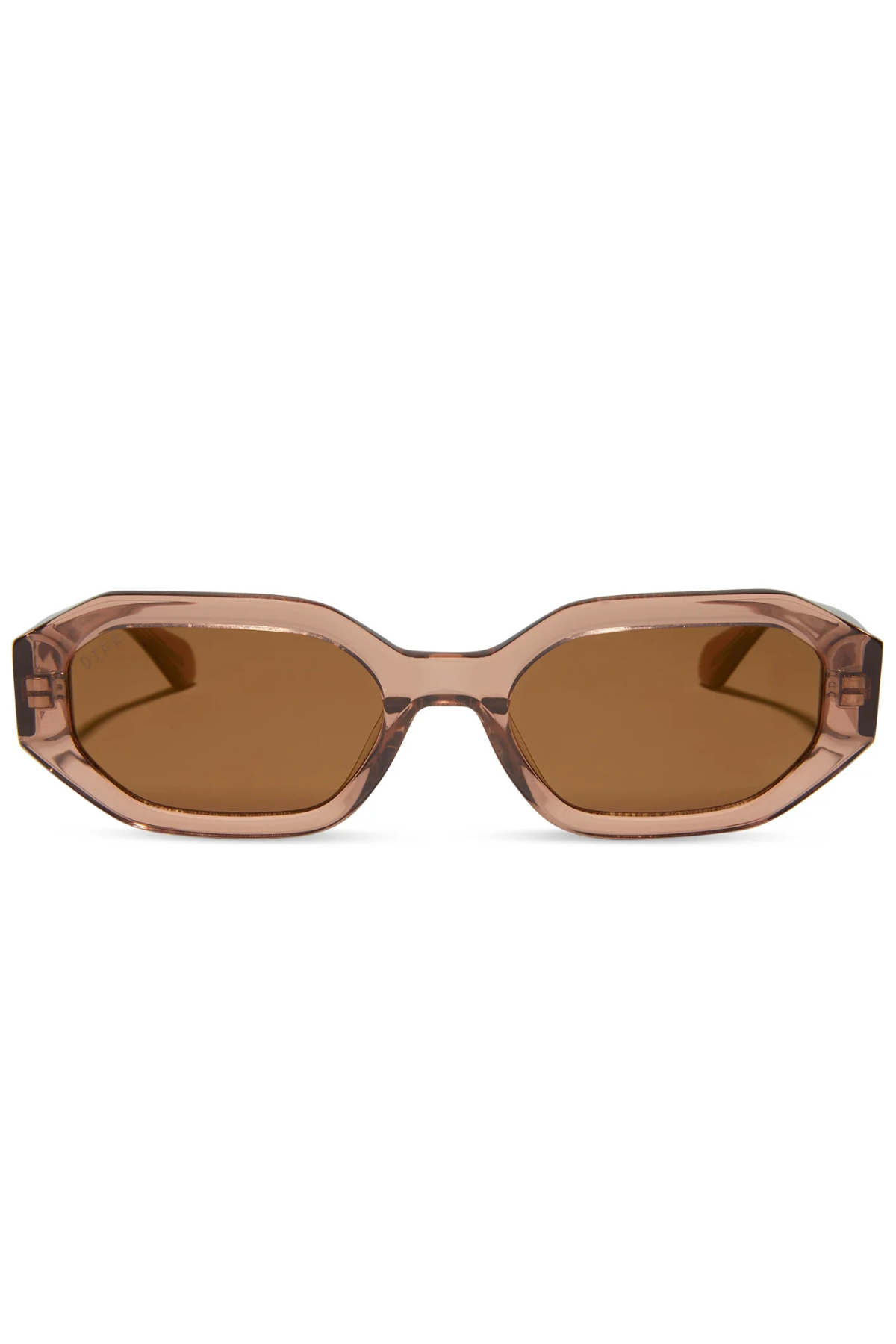 Allegra Rectangle Sunglasses in Cafe Ole Brown Flash Polarized | Diff Eyewear Diff Eyewear
