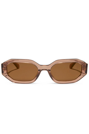 Allegra Rectangle Sunglasses in Cafe Ole Brown Flash Polarized | Diff Eyewear Diff Eyewear