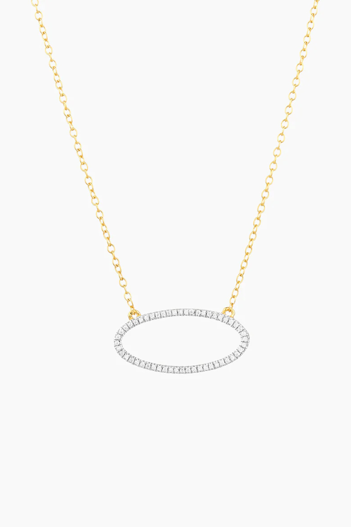 One With the Oval Pendant Necklace in Gold Ella Stein
