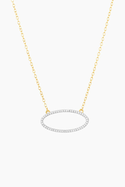 One With the Oval Pendant Necklace in Gold Ella Stein