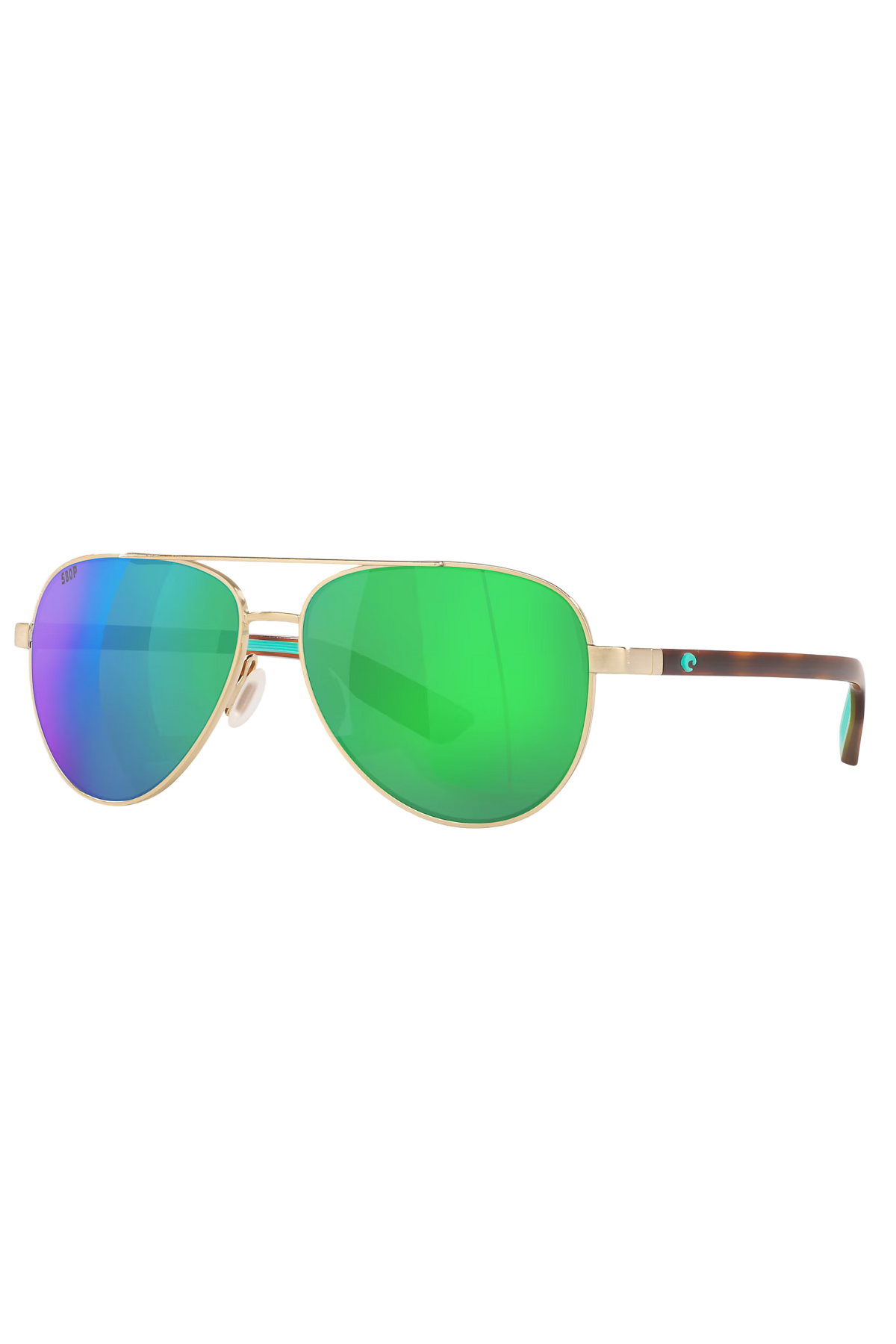 Peli Sunglasses in Brushed Gold/Green