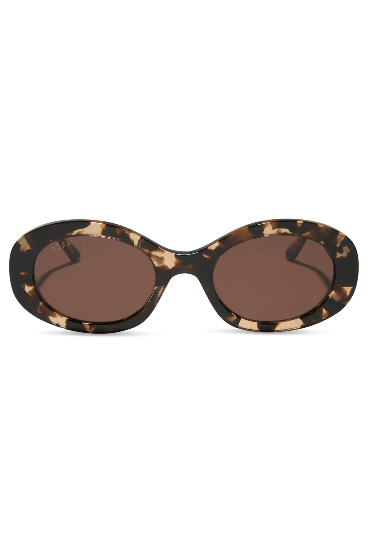 Lainey Oval Sunglasses in Espresso Tortoise Brown | Diff Eyewear Diff Eyewear