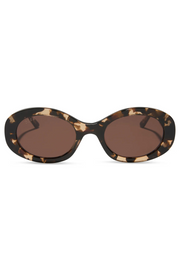 Lainey Oval Sunglasses in Espresso Tortoise Brown | Diff Eyewear Diff Eyewear