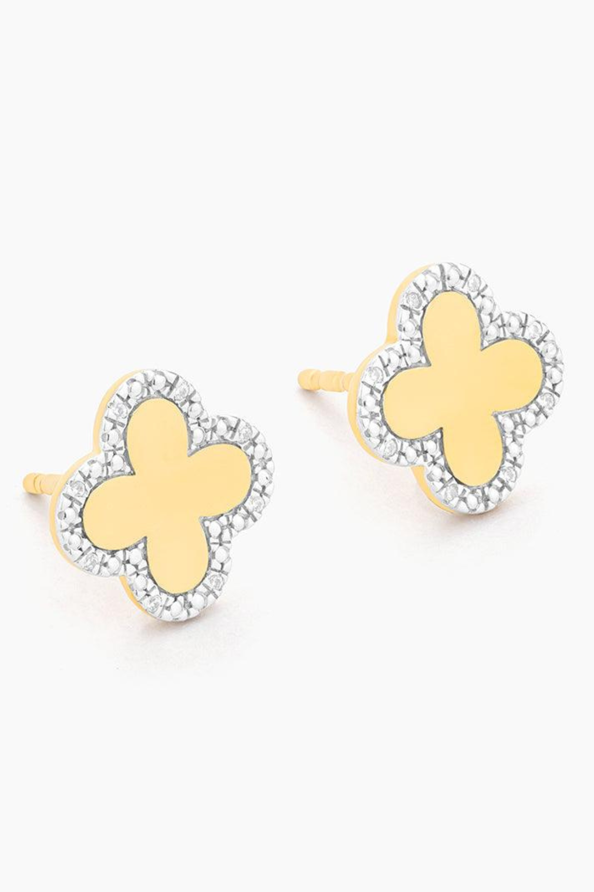 Classic Bloom Clover Stud Earrings in Gold Ella Stein