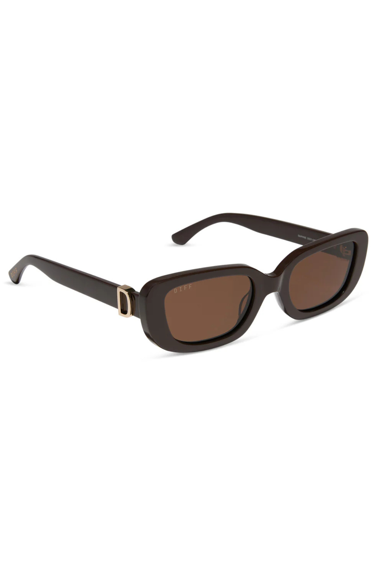 Daphne Rectangle Sunglasses in Truffle Polar | Diff Eyewear