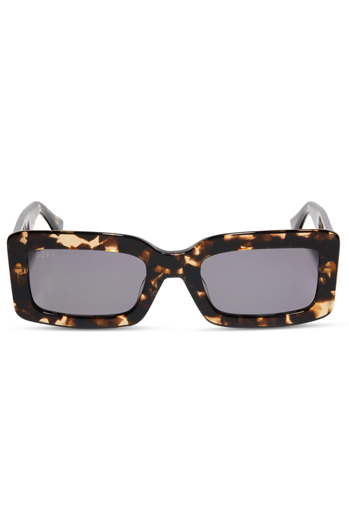 Indy Rectangle Sunglasses in Espresso Tortoise Grey | Diff Eyewear Diff Eyewear