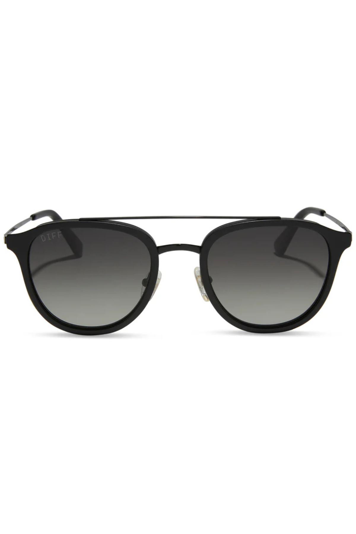 Camden Round Sunglasses in Matte Black Grey Polarized | Diff Eyewear Diff Eyewear