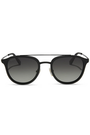 Camden Round Sunglasses in Matte Black Grey Polarized | Diff Eyewear Diff Eyewear