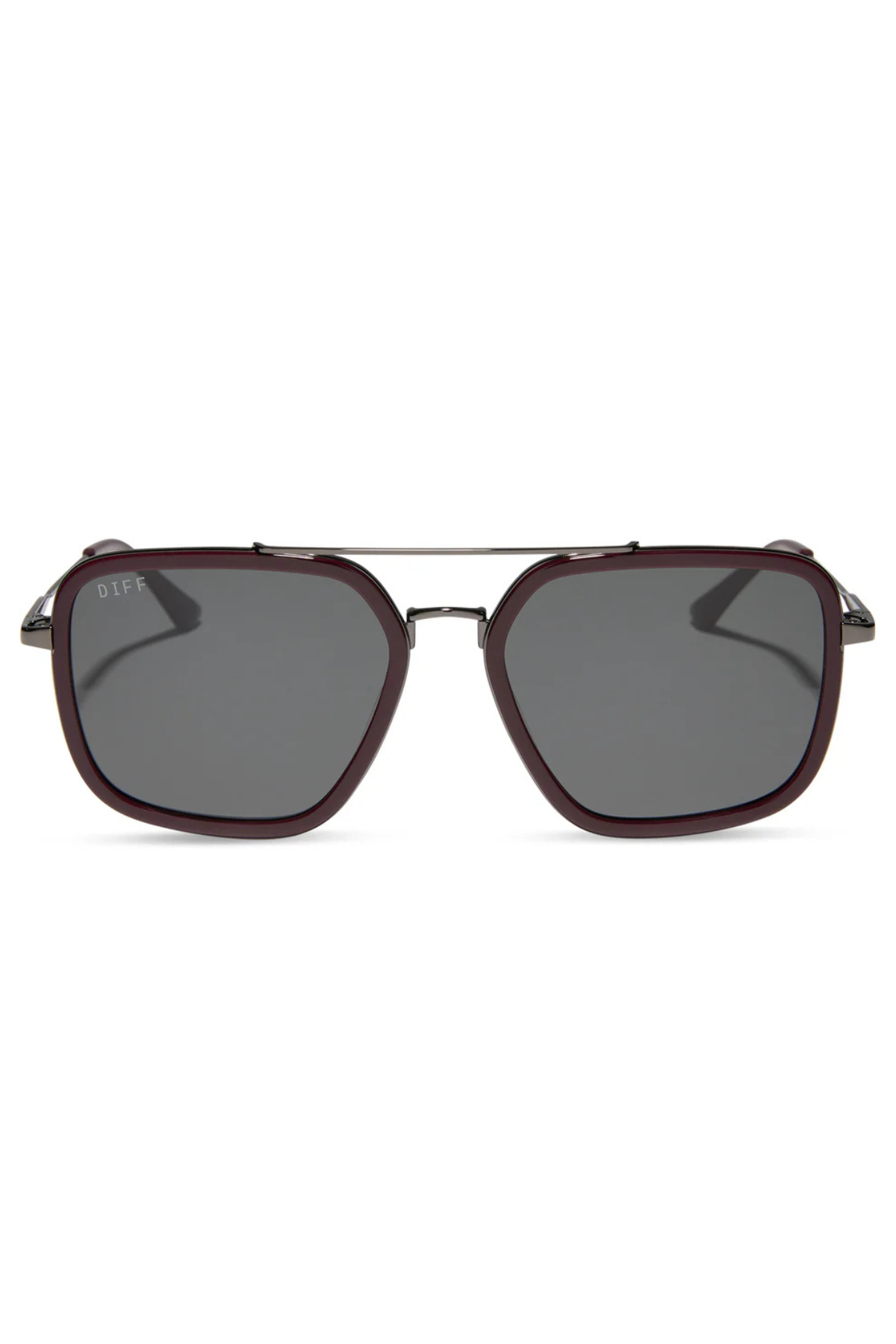 Jordan Navigator Sunglasses in Dark Cherry Lacquer Grey Gradient | Diff Eyewear Diff Eyewear
