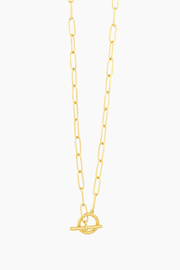 T-Bar Paperclip Charm Necklace in Gold Ella Stein