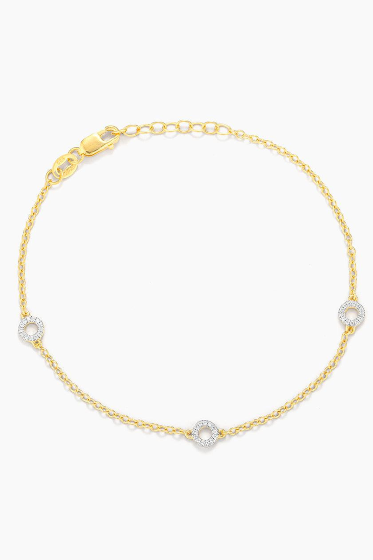 Circle Station Chain Bracelet in Gold Ella Stein