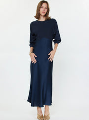 Sweater Mixed Media Midi Dress Current Air