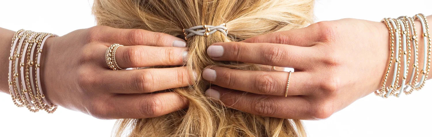 "E"ssentials Hair Bracelet - Stack of 2 - Dove | enewton enewton