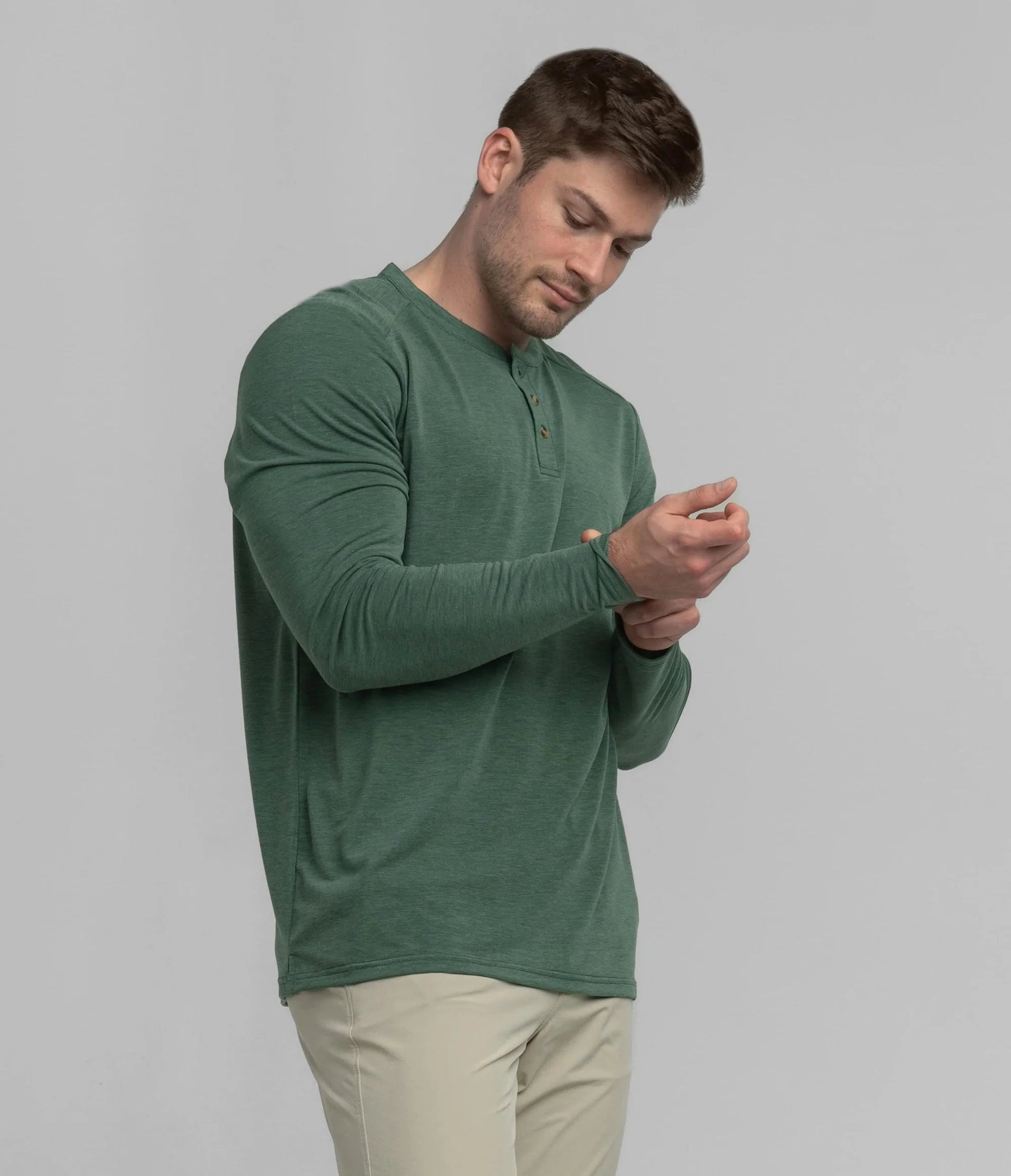 Max Comfort Long Sleeve Henley | Southern Shirt Co. Southern Shirt Co.