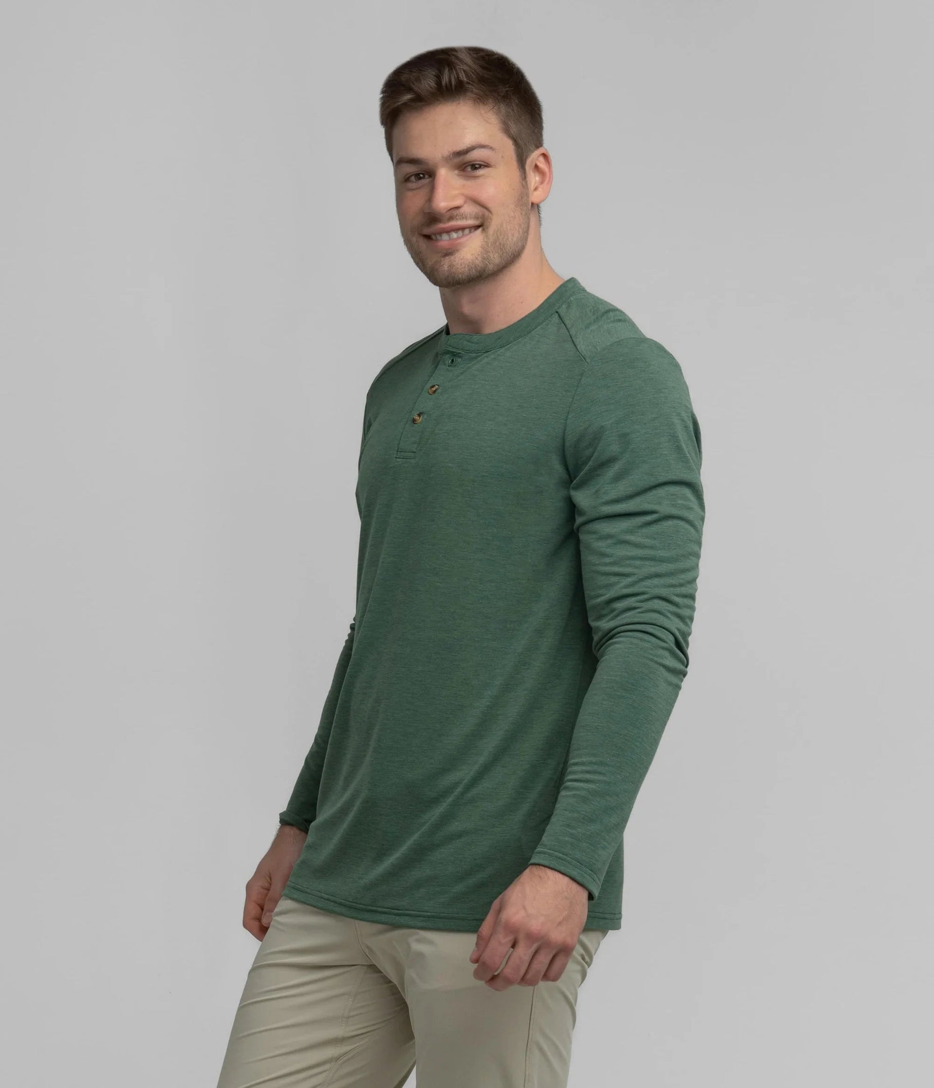 Max Comfort Long Sleeve Henley | Southern Shirt Co. Southern Shirt Co.