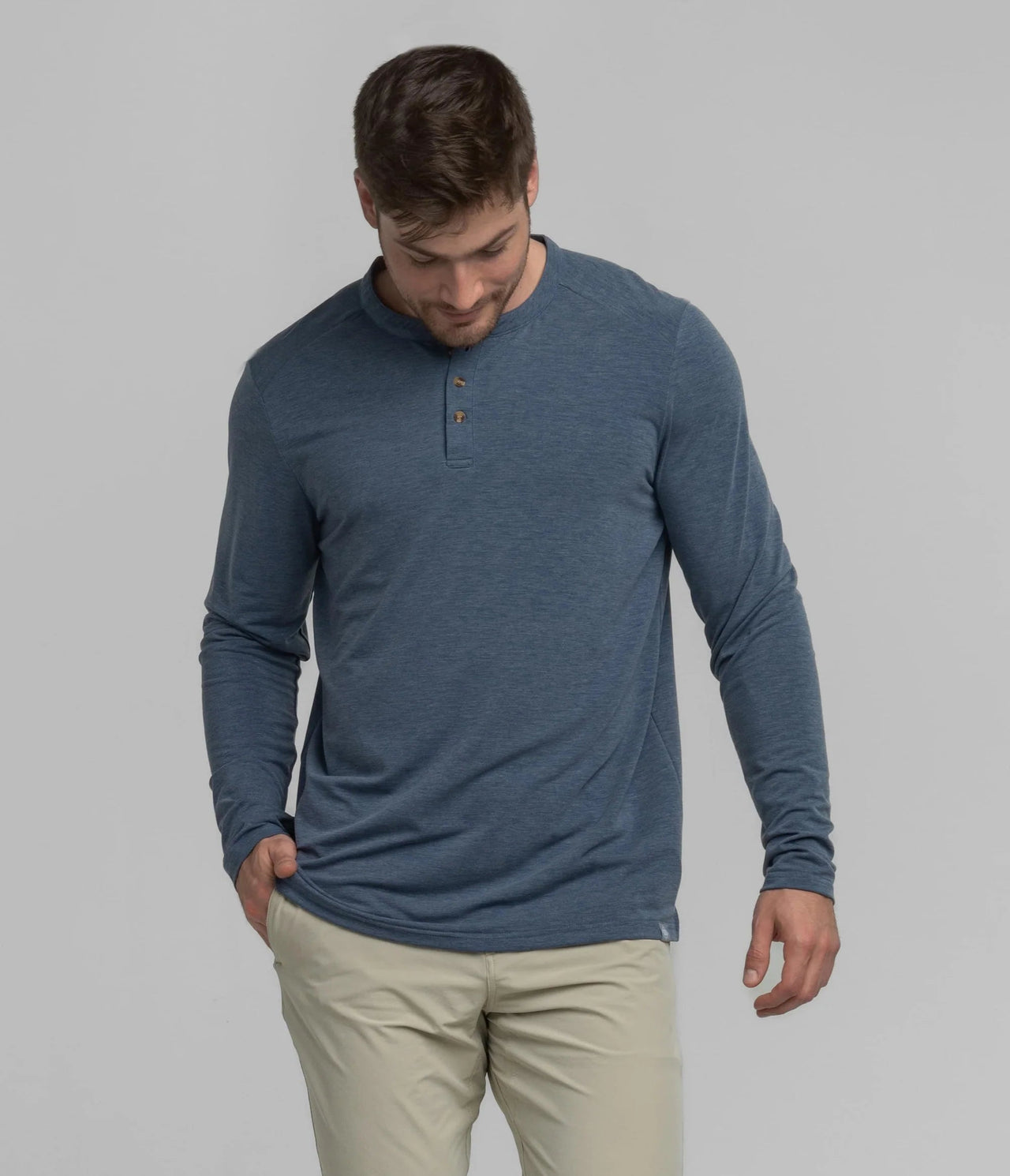 Max Comfort Long Sleeve Henley | Southern Shirt Co. Southern Shirt Co.