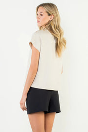 Short Sleeve Suede Top THML