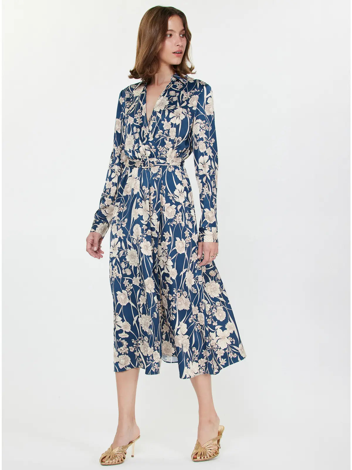 Floral Printed Midi Wrap Dress Current Air