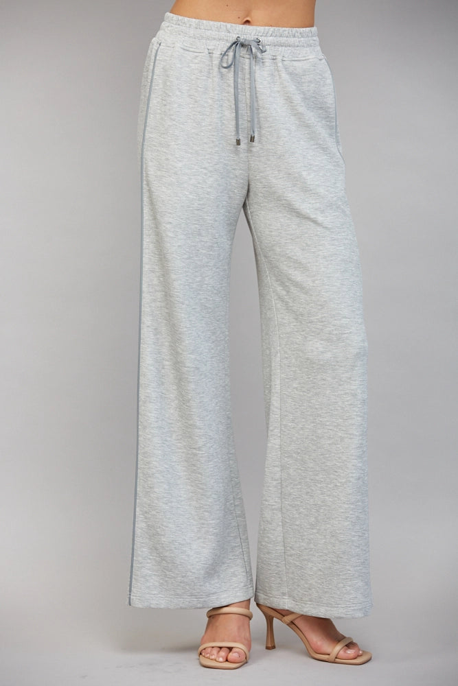 Contrast Fabric Seam Detail Wide Leg Sweatpants Fate