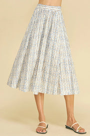 Geometric A-Line Midi Skirt Pinch