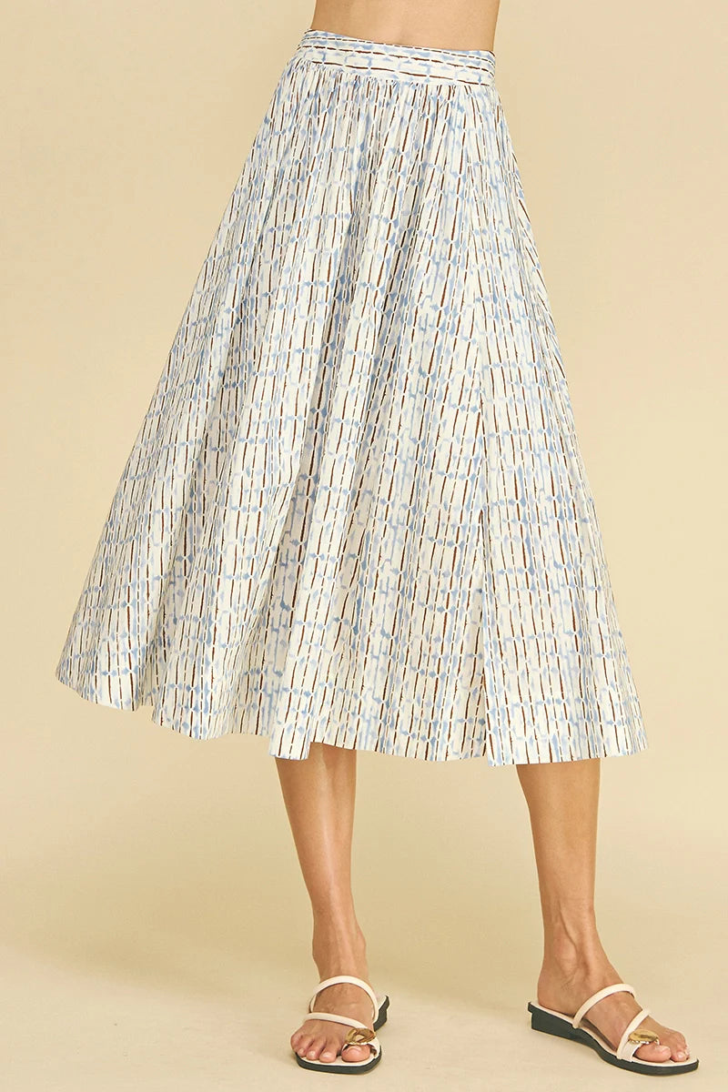 Geometric A-Line Midi Skirt Pinch