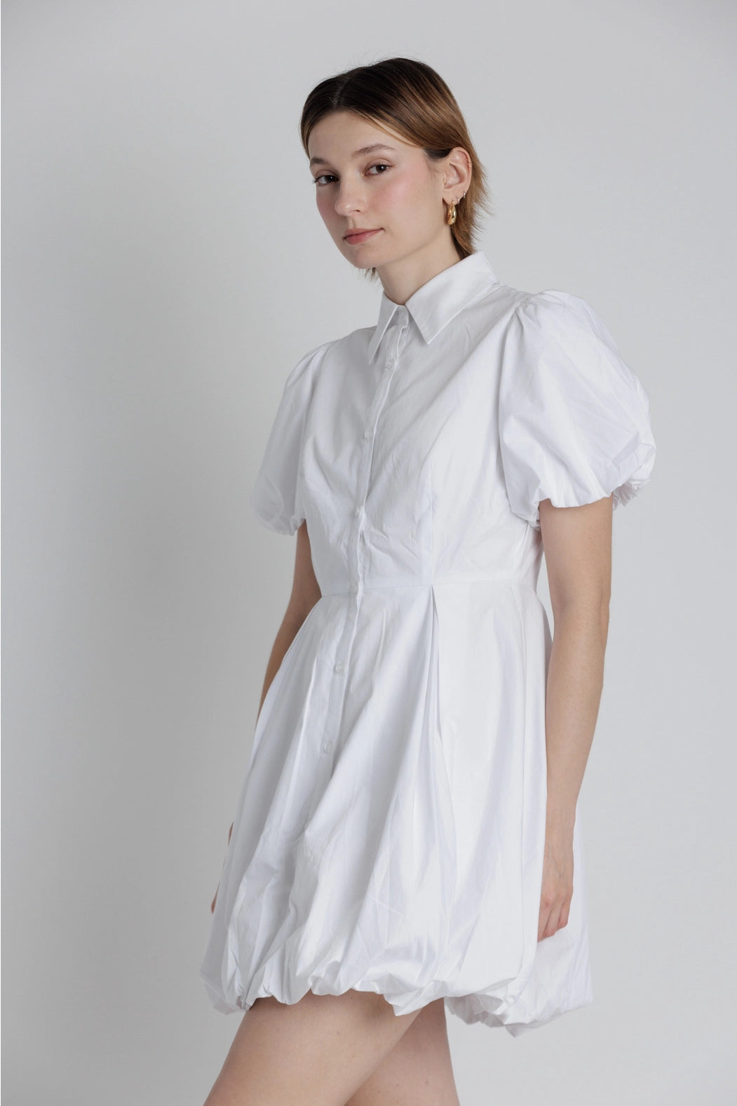 Bubble Hem Mini Shirt Dress Shop Expeditions