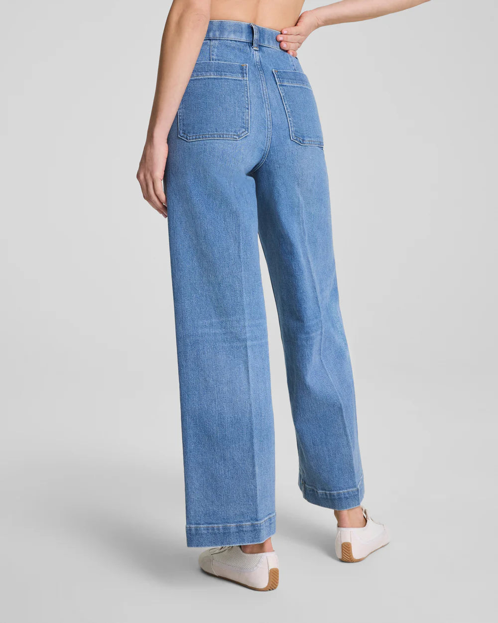 SPANXshape™ Authentic 360 Cropped Wide Leg Jeans with Patch Pockets Spanx