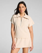 Spanx Airessentials® French Rib Short Sleeve Half Zip Spanx