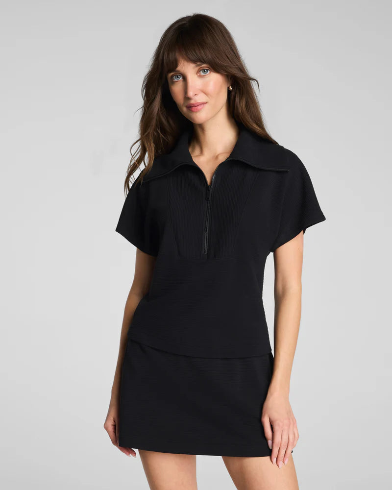 Spanx Airessentials® French Rib Short Sleeve Half Zip Spanx